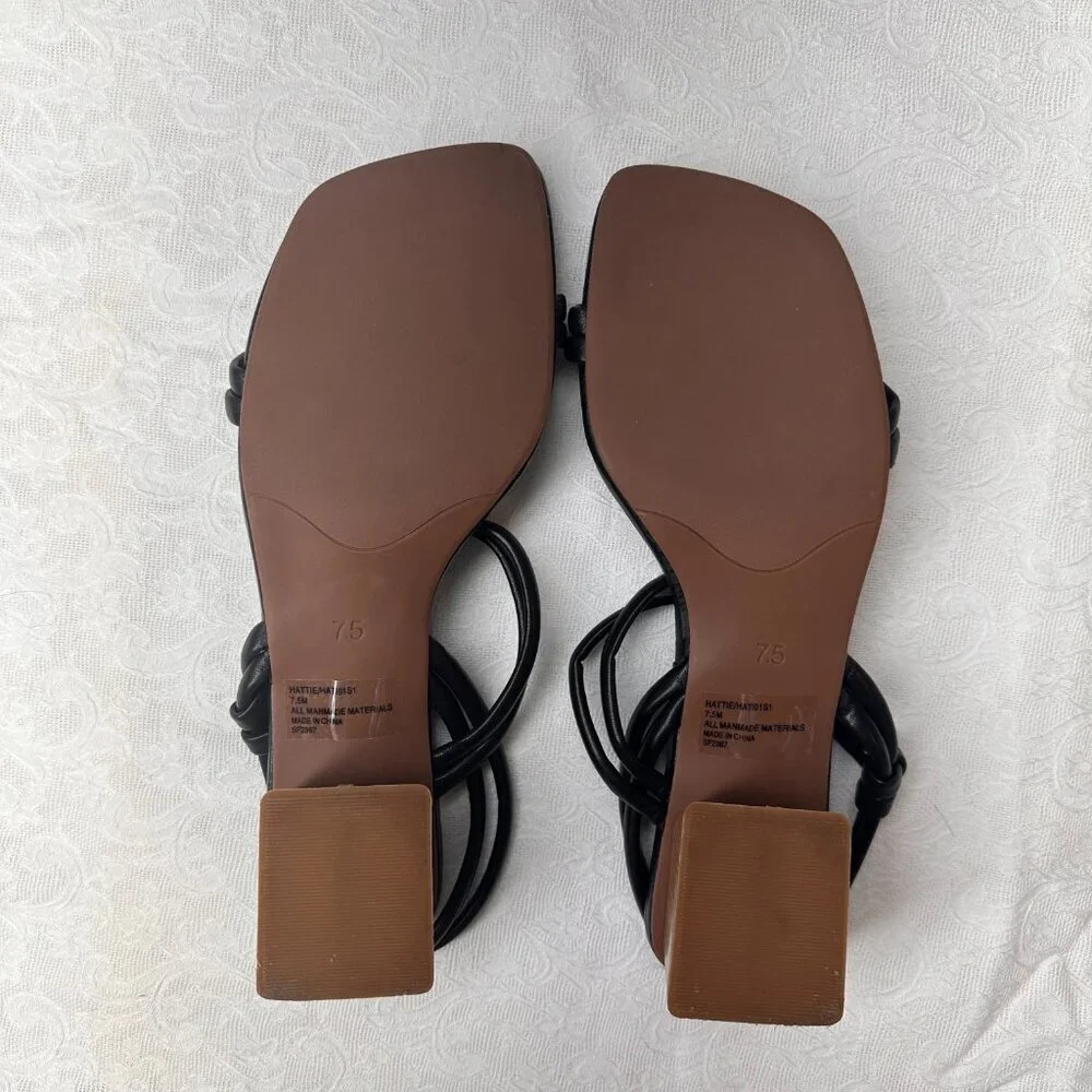 Steve Madden Black Hattie Sandals | 7.5 | Slingback Kitten Heels | Office Siren - Picture 9 of 9